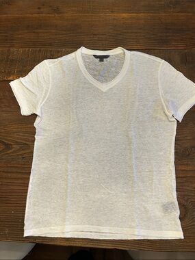John Varvatos White V-Neck Short Sleeve Tee
